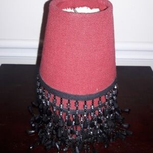 FIVE (5) Red and Black Chandlier Lampshades